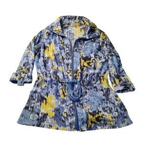 Allyson Whitmore Petite‎ Abstract Print Zip Up Drawstring Jacket Women